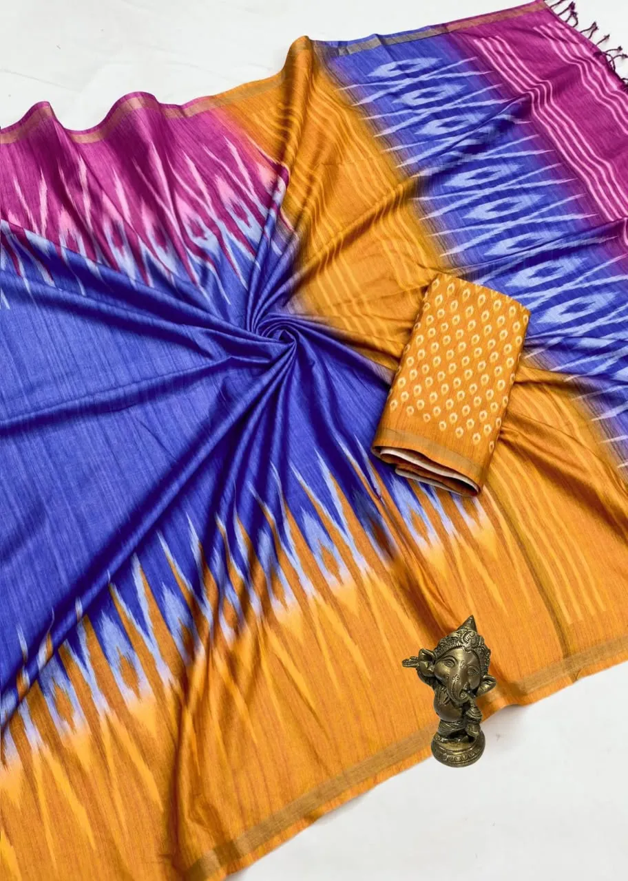 Lavender Purple Pochampally Ikat Silk Saree
